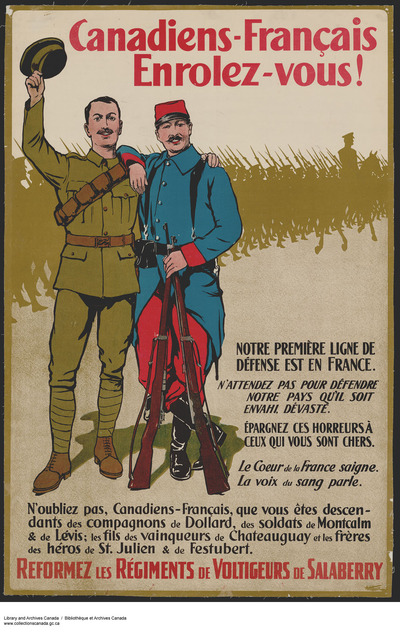 Original title:  Canadiens-Français, Enrolez-vous! :  recruitment campaign.