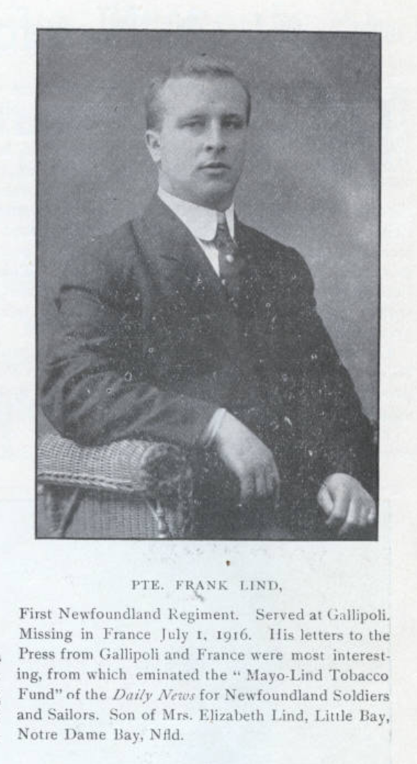 Original title:  Photo of Francis Thomas Lind – from the Digital Collection at the Canadian Virtual Memorial: http://www.veterans.gc.ca/eng/remembrance/memorials/canadian-virtual-war-memorial/.