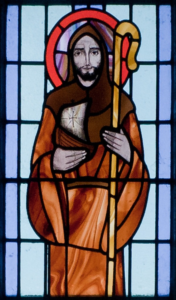 Titre original :    Description St. Benin's Church, Kilbennan, County Galway, Ireland English: Detail of stained glass window depicting Saint Brendan. Date 16 September 2010(2010-09-16) Source Own work Author Andreas F. Borchert Reference 2010/9732

